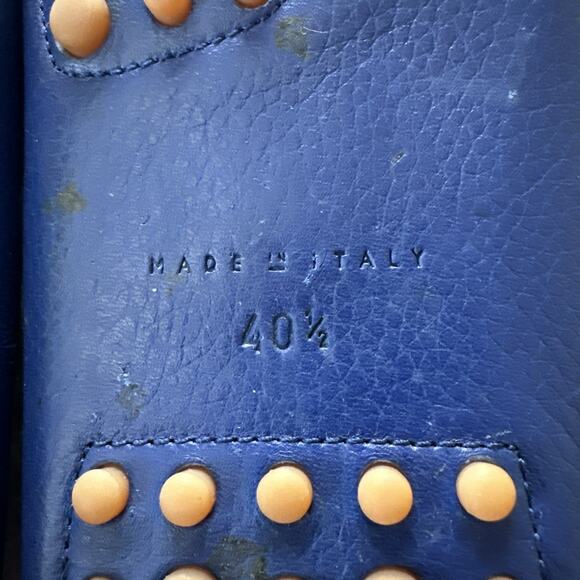 M Gemi Moccasin Womens 40.5 US 9.5 Blue Leather Driving Loafer Classic Preppy - Picture 8 of 14